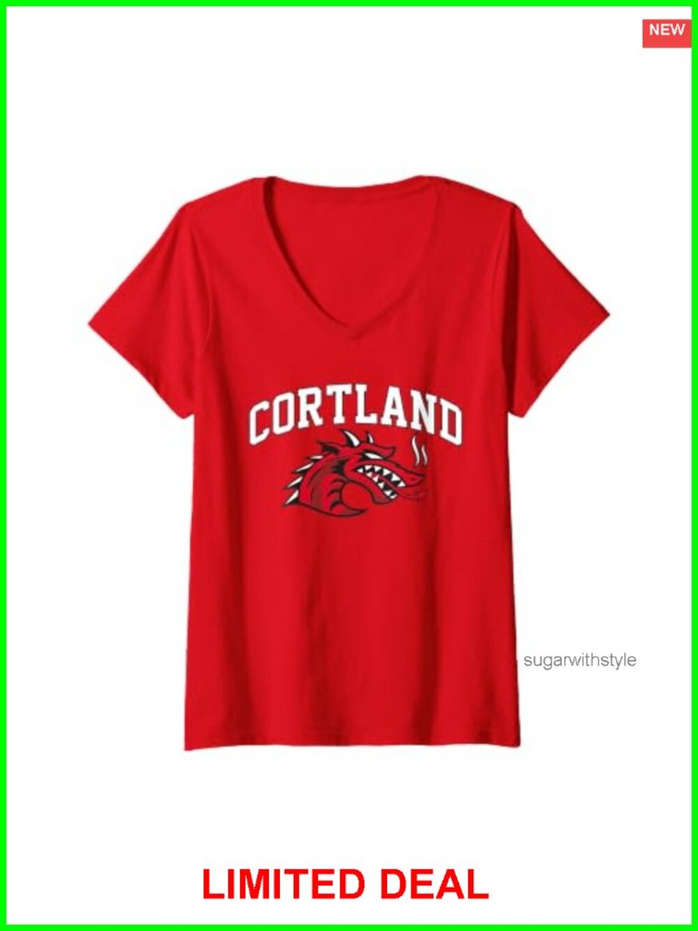 University College Logo V-Neck T-Shirt Tee Classic Fit